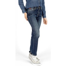 Lee Cooper Susie Yüksek Bel Normal Kesim Düz Paça Kai Mid Kadın Jean Pantolon