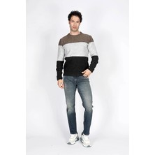 Lee Cooper Erkek Sage O Yaka Triko Kazak 241056 Vizon-Gri-Füme