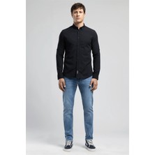 Lee Cooper Darell Erkek Slim %100 Pamuk Klasik Yaka Gömlek Siyah