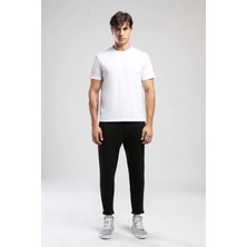 Lee Cooper Logos Erkek Regular Fit %100 Pamuk Baskılı Bisiklet Yaka T-Shirt Beyaz