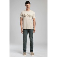 Lee Cooper LONDONLOGO Erkek Regular Fit %100 Pamuk Baskılı Bisiklet Yaka T-Shirt Beyaz