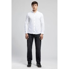 Lee Cooper Darell Erkek Slim %100 Pamuk Klasik Yaka Gömlek Beyaz