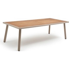 Erinöz Milano Iroko Tabla 100X230 Alüminyum Masa - Kum Rengi