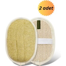 Lamina 2’li Oval %100 Doğal Kabak Lifli Banyo Kesesi Peeling Etkili Çift Taraflı Yüz ve Vücut