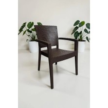 Nar Sokağı Karizma Rattan Kollu Sandalye Koltuk Kahve
