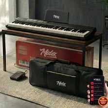 Midex PLX-80BK Taşınabilir Katlanır Dijital Piyano Tuş Hassasiyetli 88 Tuş BT (Sustain Çanta Metod)