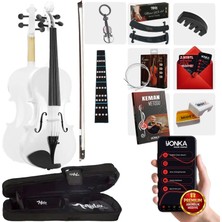 Midex HGA44WH-TYS Beyaz 4/4 Tam Boy Keman Seti (Çanta Yay Reçine)