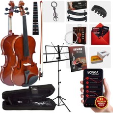 Midex CVL-744-NTYS Profesyonel 4/4 Full Keman Seti (Yastık Nota Sehpası Tuner Susturucu Reçine Çanta Tel Yay)