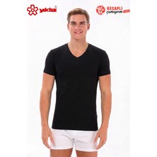 Yıldız 61 Premium Erkek %100 Pamuklu Ribana Esneyen Rahat Kumaş V Yaka Erkek Atlet/fanila/tshirt