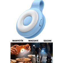 Tech&bello accessories Manyetik Magsafe LED Işık – Klipsli, 5 Kademeli Sıcak & Soğuk Işık, Şarjlı Mini Işıldak