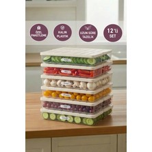 Selka Home 12 Adet 1 Lt. Nora Organizer Buzdolabı Buzluk Düzenleyici Saklama Kabı