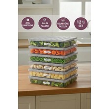 Selka Home 12 Adet 1 Lt. Nora Organizer Buzdolabı Buzluk Düzenleyici Saklama Kabı