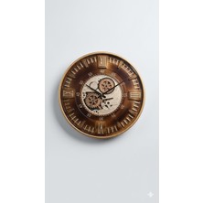 Metal Antik Çarklı Duvar Saat Sessiz Akar 60X60