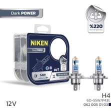 Niken H4 12V 60/55W Halojen Ampul Dark Power P43t Gün Işığı