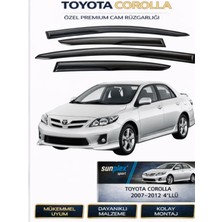 Toyota Corolla 2007-2012 Cam Rüzgarlığı Takım 4'lü Takım Rüzgar Kesici, Yağmur Önleyici