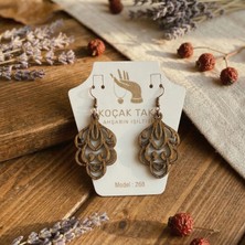 Koçak Takı Ahşap Küpe Modern Özgün Minimalist Takı Model No 268
