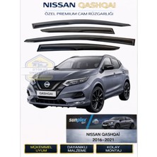 Nissan Qashqai 2016-2021 Uyumlu Cam Rüzgarlığı Takım 4'lü Takım Rüzgar Kesici, Yağmur Önleyici