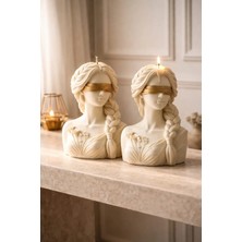 Yaratıcı Sanatlar Atölyesi Gold Detaylı Gözü Bağlı Kız Dekoratif Mum