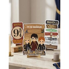 Parti Adresi Iyi Ki Doğdun Panosu Harry Potter Temalı Karton Masa Üstü Dekor Seti 3'lü