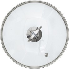 Uğurlu Glass 18 cm Cam Kapak Tencere İçin Şeffaf Temperli Cam ve Paslanmaz Çelik Malzeme