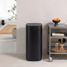 5Five 50 L Round Çöp Kovası - Soft Close, İç Kovalı, Büyük Hacimli, Yavaş Kapanma, Kolay Çıkarılabilir, Siyah