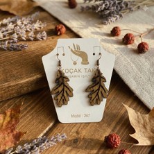 Koçak Takı Ahşap Küpe Modern Özgün Minimalist Takı Model No 267