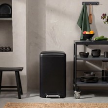 5Five Ariane 20 L Slim Pedallı Çöp Kovası - Yavaş Kapanma, Dar Alan Uyumlu, Kolay Çıkarılabilir, Siyah