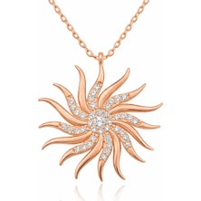 Pazarcan Gümüş Rüzgar Gülü Bayan Kolye