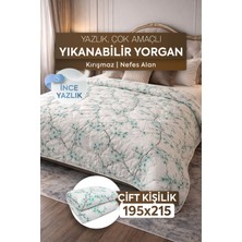 DuruClass Home Çift Kişilik Yazlık Desenli Yorgan Premium 195X215CM Polycotton Nefes Alan Doku I 200GSM Terletmez