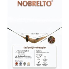 Nobrelto Nobrelto Yastıklı & Çantalı Profesyonel Kamp Hamağı - Entegre Boyun Destekli Taşınabilir Hamak Seti