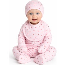 Babyshez %100 Pamuklu Fitilli 5 Parça Yenidoğan Bebek Hastane Çıkışı Kalpli Zıbın Set