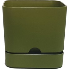 Poliwork Kare Saksı Tabaklı 2,3 Lt – 16x15 cm Modern Kare Tasarım Tabaklı Saksı