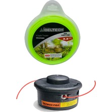 Johnser Motorlu Tırpan  Otomatik Misina Başlığı Pro - Universal + Ibeltech Köşeli Tırpan Misinası 3.3 mm 46 Metre Çim Biçme Misinası – Yoğun Ot & Çalı Temizliği Için Dayanıklı Set