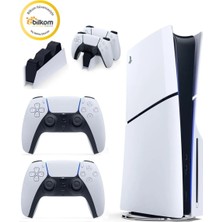 Sony Playstation 5 (TR Resmi Bilkom Garantili) Slim Standart CD Edition 1TB SSD Oyun Konsolu + 2 DualSense Kablosuz PS5 Kol + DualSense Şarj İstasyonu