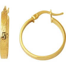 Bilezikci 14 Ayar 2,5 cm. Çaplı Versage Halka Küpe Altın