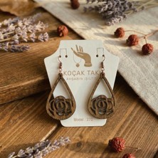 Koçak Takı Ahşap Küpe Modern Özgün Minimalist Takı Model No 270
