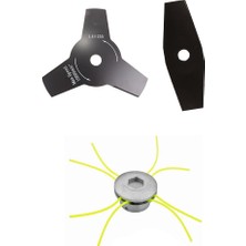 Johnser Motorlu Tırpan  Çok Fonksiyonlu Ot Çim Biçme  - Tırpan Bıçağı 2d Düz 305X25.4X1.6 mm + 3D Tırpan Bıçağı 255X25.4X1.4 mm – Yoğun Ot & Çalı Temizliği Için Dayanıklı Set