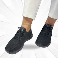 Kadın Günlük Bağcıklı Triko Fileli  Spor Ayakkabı