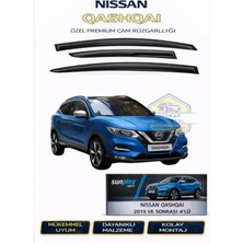 Nissan Qashqai 2015 ve Sonrası Cam Rüzgarlığı Takım 4'lü Takım Rüzgar Kesici Yağmur Önleyici
