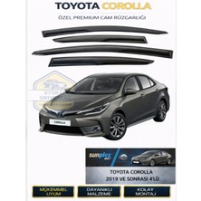 Toyota Corolla 2019 ve Sonrası Cam Rüzgarlığı Takım 4’lü Takım Rüzgar Kesici, Yağmur Önleyici