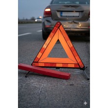 KG Üçgen Reflektör Metal Ayaklı Katlanabilir Kutulu Uyarı Ikaz Reflektörü