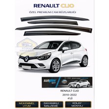 Renault Clio 2010-2022 Uyumlu Cam Rüzgarlığı Takım 4’lü Takım Rüzgar Kesici, Yağmur Önleyici