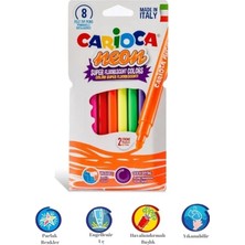 Carioca Fosforlu Yıkanabilir Keçeli Boya Kalemi 8 Adet Parlak Renkler ile Etkinlikler İçin Uygun