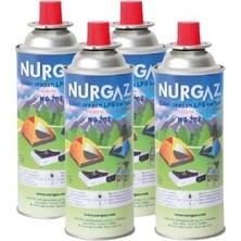 Nurgaz Kartuş 4 ADET 220 gr Standart Özellikli Gazlı Kamp Ocağı İçin Uygun