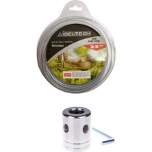 Johnser Motorlu Tırpan  Örümcek Başlık - Universal +  Ibeltech 3.5 mm Çelik Telli Güçlendirilmiş Profesyonel Tırpan Misinası (28 Metre) – Yoğun Ot & Çalı Temizliği Için Dayanıklı Set