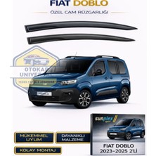 Sunplex Fiat Doblo 2023-2026 Sport Style Cam Rüzgarlığı Takım 2'li Takım Rüzgar Kesici, Yağmur Önleyici