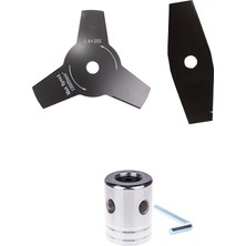 Johnser Motorlu Tırpan  Örümcek Başlık - Universal +  Tırpan Bıçağı 2d Düz 305X25.4X1.6 mm + 3D Tırpan Bıçağı 255X25.4X1.4 mm – Yoğun Ot & Çalı Temizliği Için Dayanıklı Set