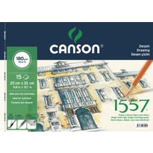 Canson 1557 Dessin 180 gr Resim ve Çizim Defteri 25 x 35 cm 15 Sayfa Beyaz Renkli Kaliteli Kağıt