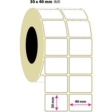İşimiz Etiket 30X40MM Ikili Kuşe Etiket | 6 Rulo | 2000 Sarım |