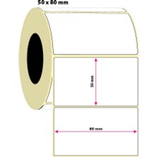 İşimiz Etiket 50X80MM Termal Etiket | 6 Rulo | 1000 Sarım |